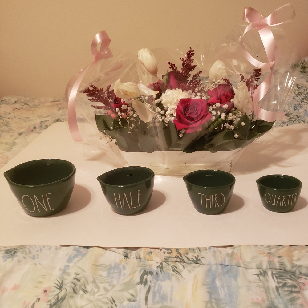 (x 4) RAE DUNN DARK GREEN Measuring Cups...